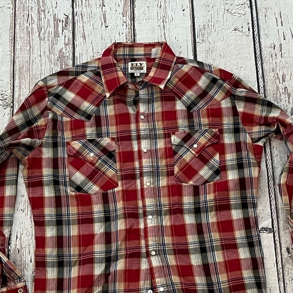 Vintage Ely Cattleman Western Pearl Snap Rockabilly Rancher Button Down Shirt - Picture 2 of 5